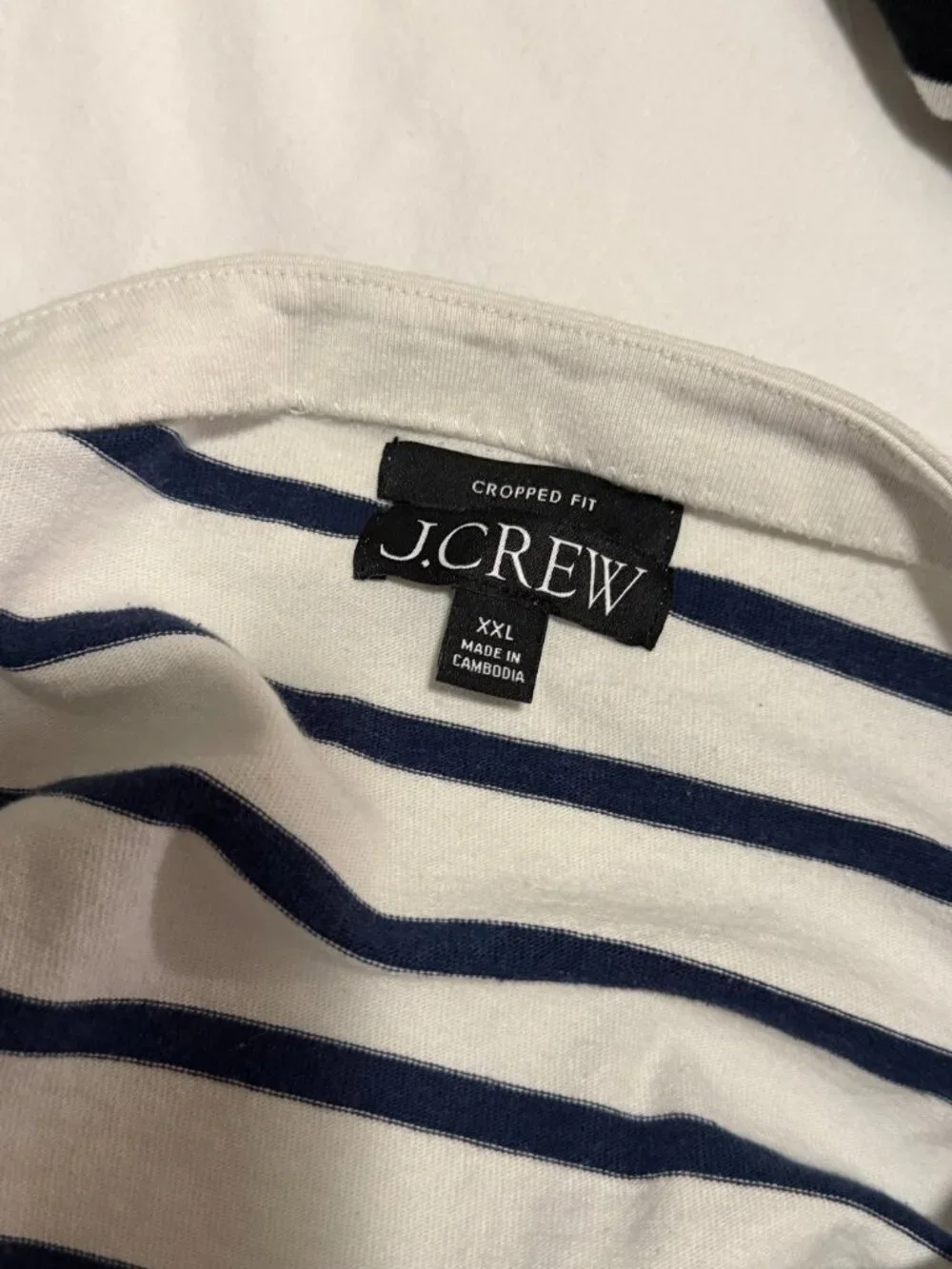 JCREW striped boatneck heavyweight cotton tee